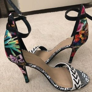 Black and white stiletto heel